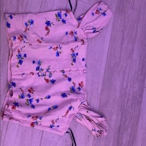 Brand you pink flowered top from forever 21